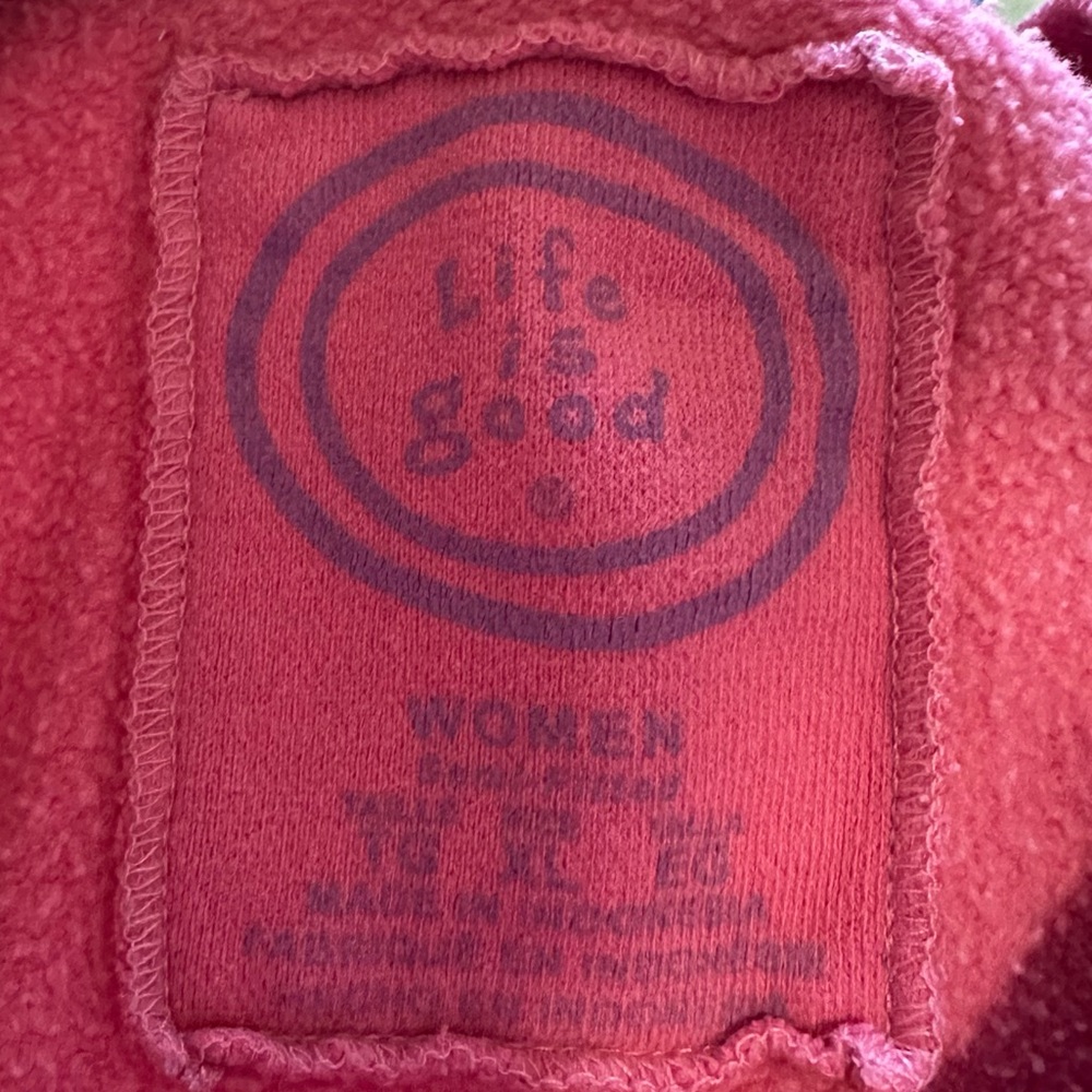 Life is Good Women's Pink Crewneck Sweatshirt - Picture 3 of 11